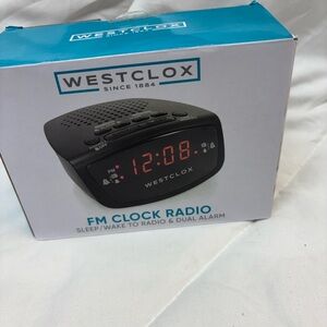 Westclox Digital FM Radio Clock with Adapter Alarm clock Black New